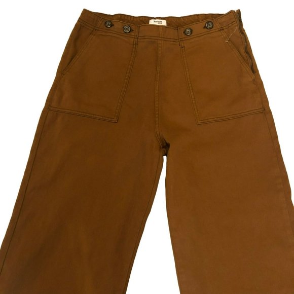 Kensie Pants 14/32 Brown High Waist Wide Leg Pockets Boho Jeans Crop/Ankle - Picture 2 of 14